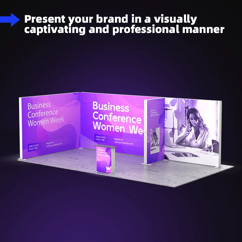 10ft Tradeshow SEG Modular Lightbox Display Kit I with LED-backlit graphics