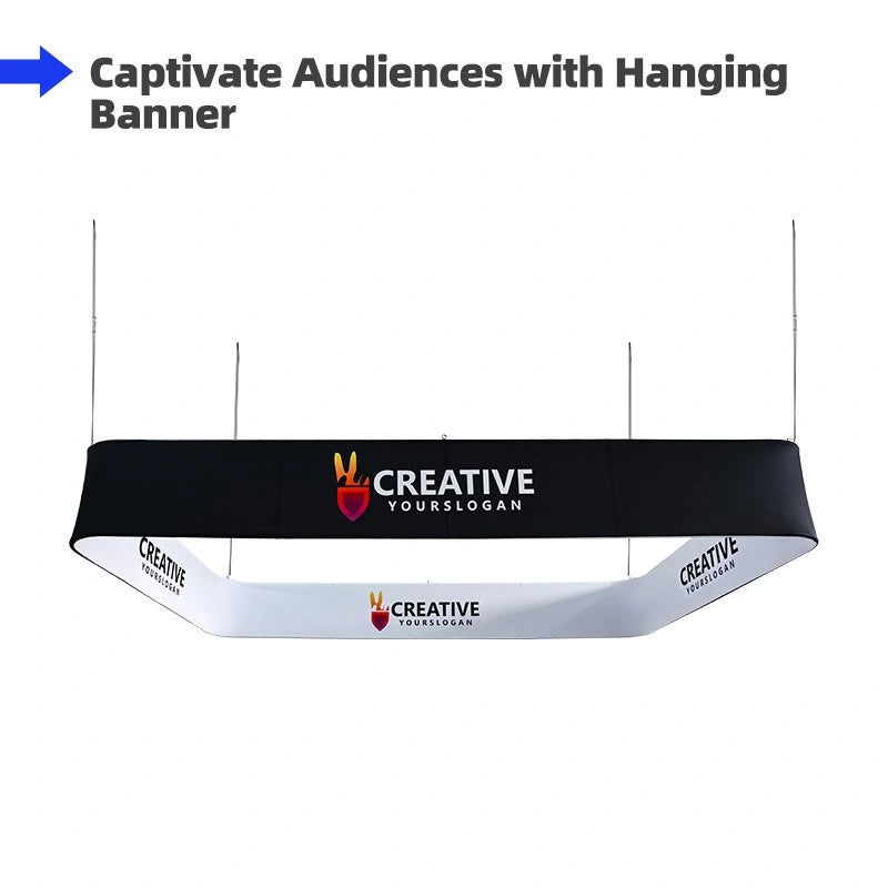 Rectangle hanging fabric sign with rounded edges