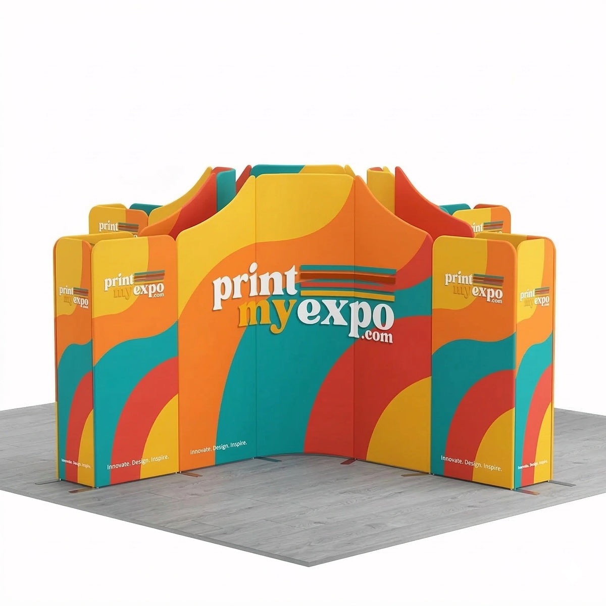 16.4x16.4 magnetic modular fabric trade show booth with island layout