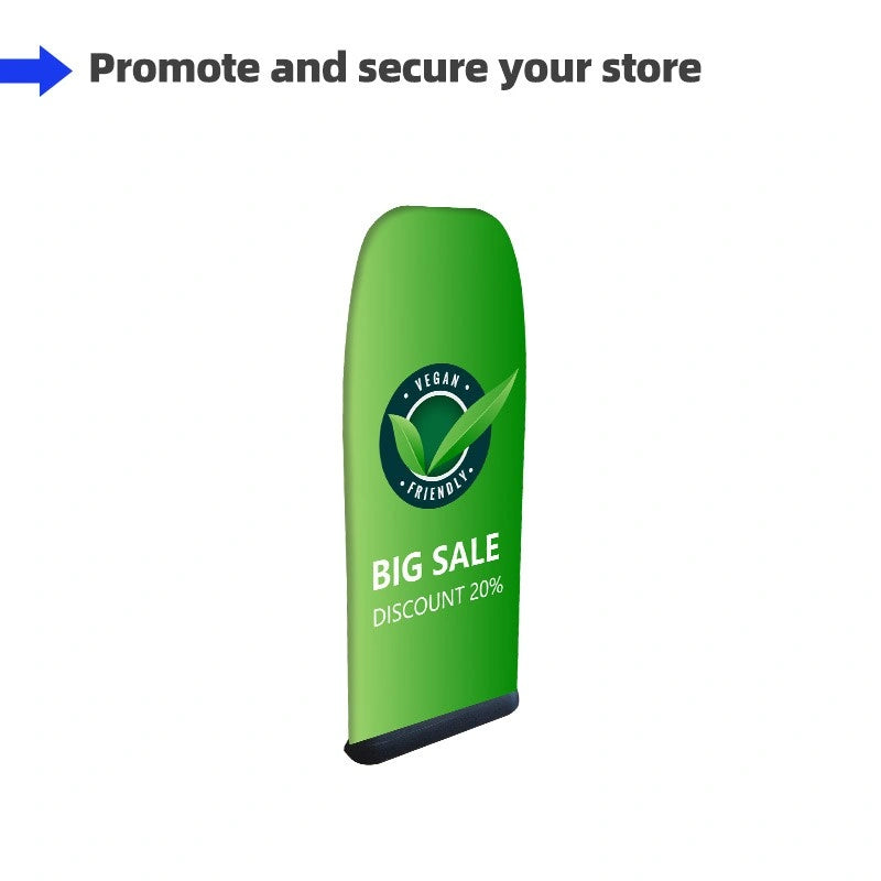 Custom printed security gate cover used at exhibitions and entry points