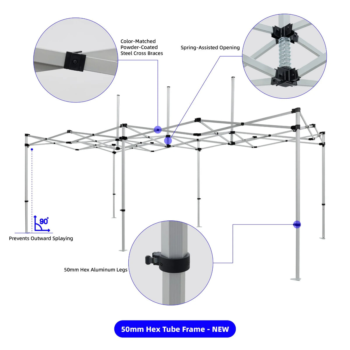 10x20 trade show canopy tent with custom graphics and flexible space for displays and promotional activities