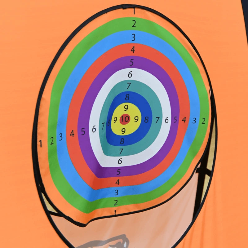 Lightweight pop up banner with ball target game layout