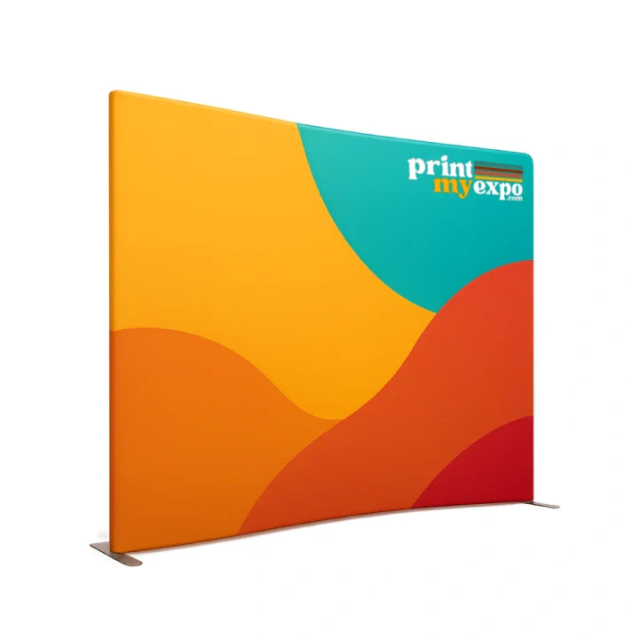 Stretch fabric backdrop with seamless pillowcase graphic and lightweight display frame