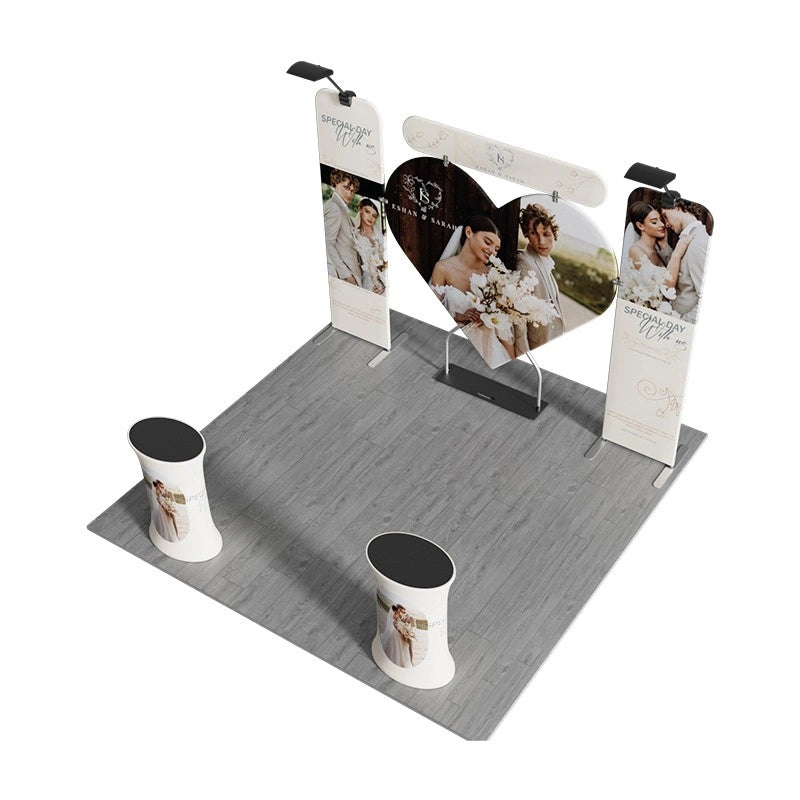 Modular 10x10ft trade show booth kit D1 with fabric displays