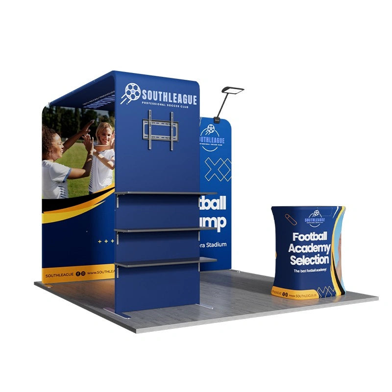 Modular 10x10ft trade show booth kit A1 with fabric displays