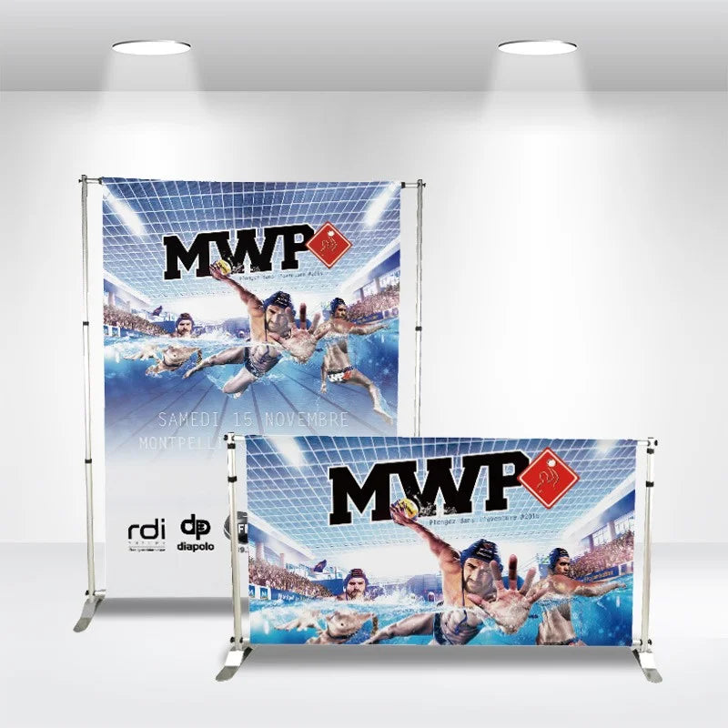 Custom Step and Repeat Banner with crisp fabric graphics for sponsor walls and professional photo settings.