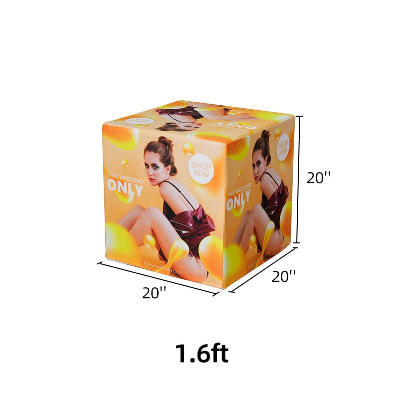 Wedding cube display stand with personalized graphics