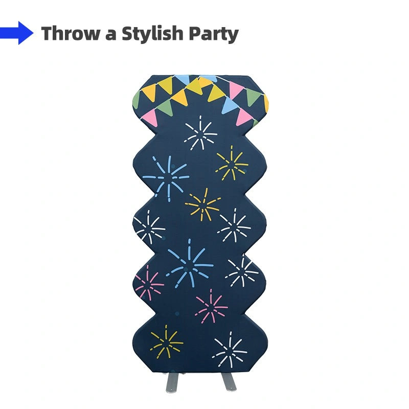 Wave fabric backdrop stand for wedding reception décor