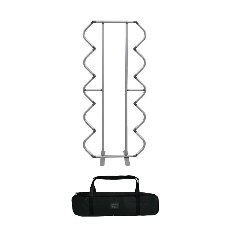 Flexible spring backdrop stand for bridal shower setup