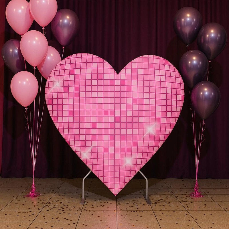 Reusable heart shaped backdrop for bridal shower setup