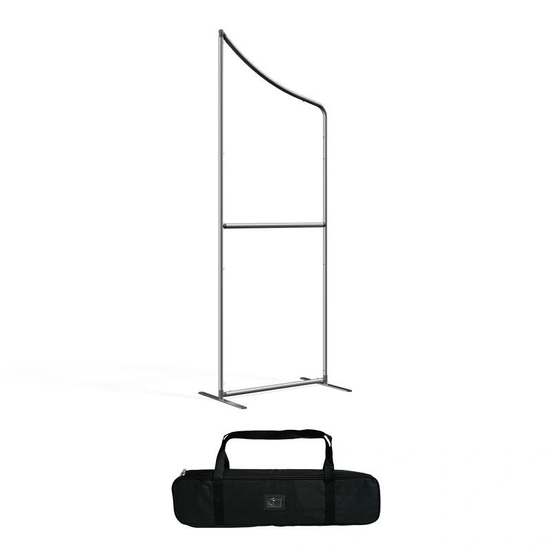 Aluminum frame magnetic concave slope banner stand with snap-fit connectors