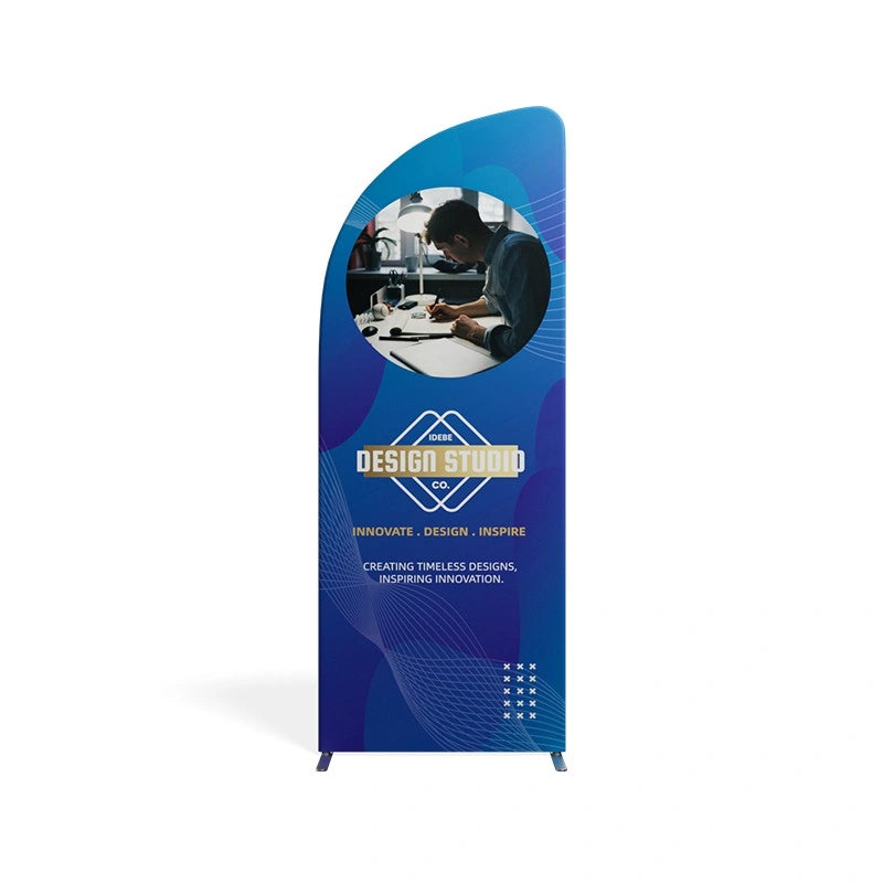 Custom printed magnetic slope fabric banner stand for events