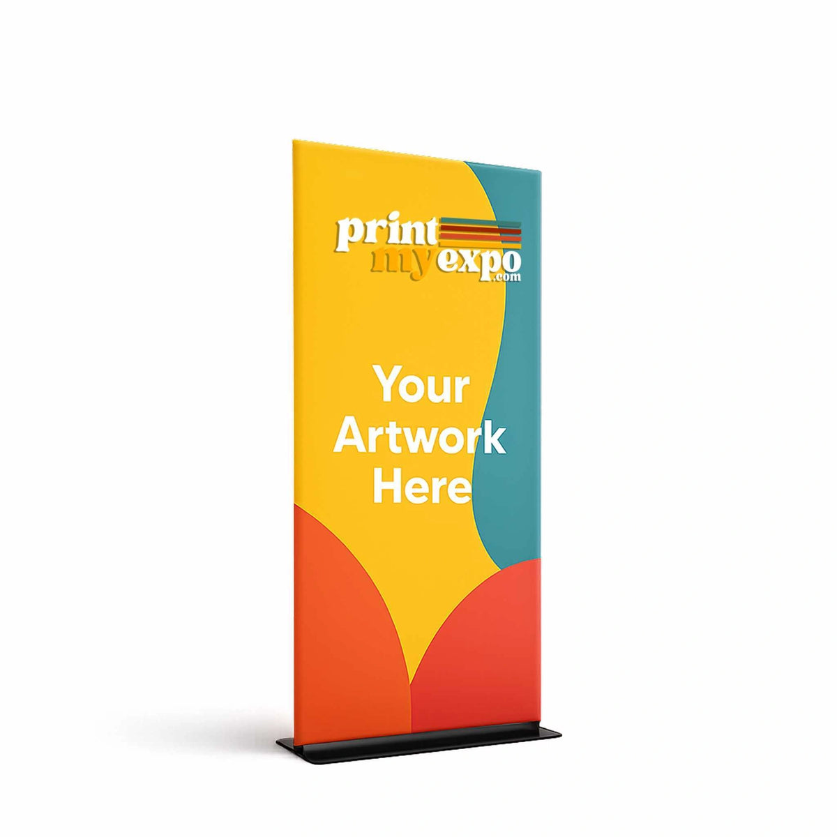 Premium fabric banner stand with square corners for trade shows